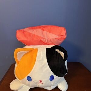 NWT JUMBO 22” Calico Cat Sushi Plush Backpack